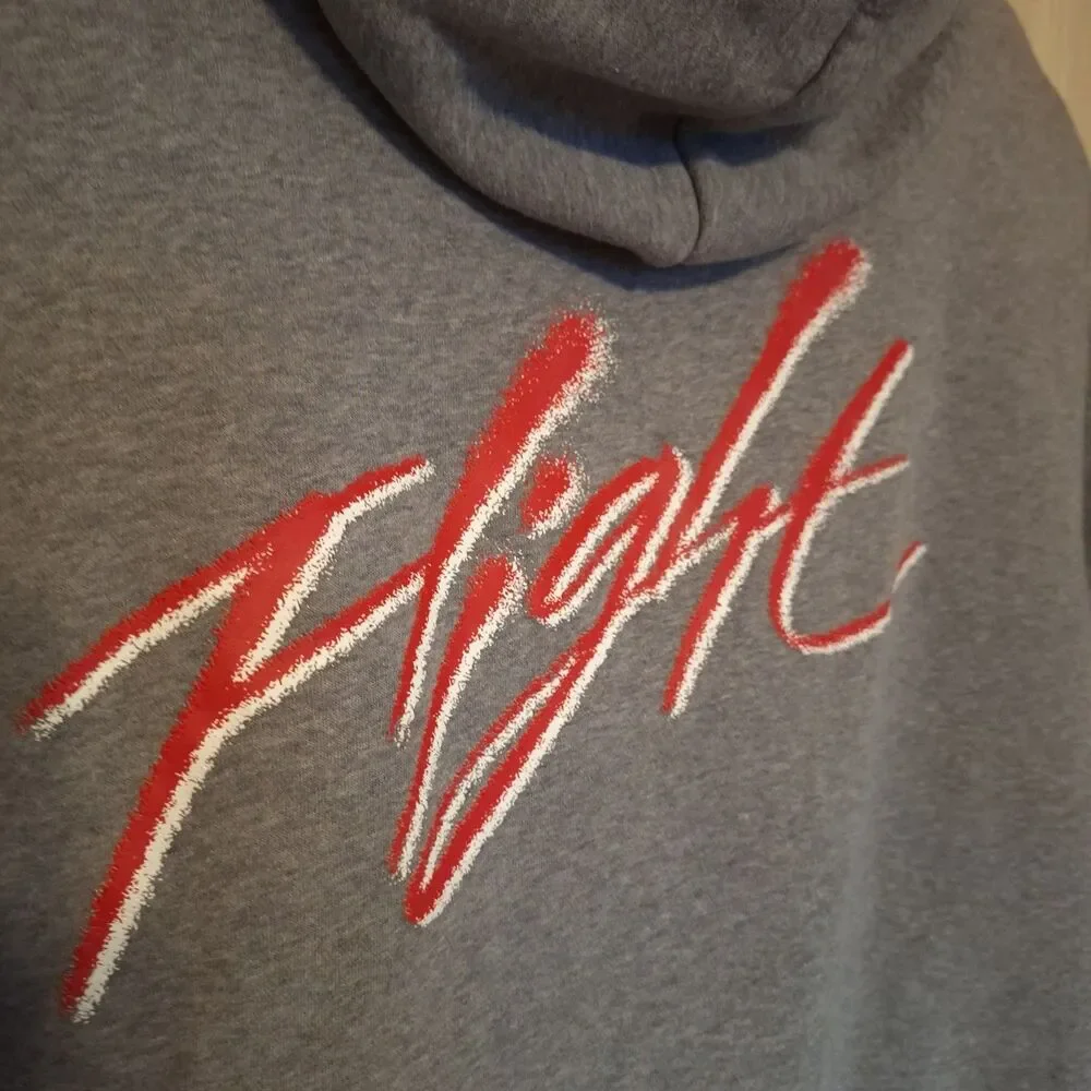 Jordan Hoodie Mens L Gray Flight Air Essentials Fleece Pullover Jumpman